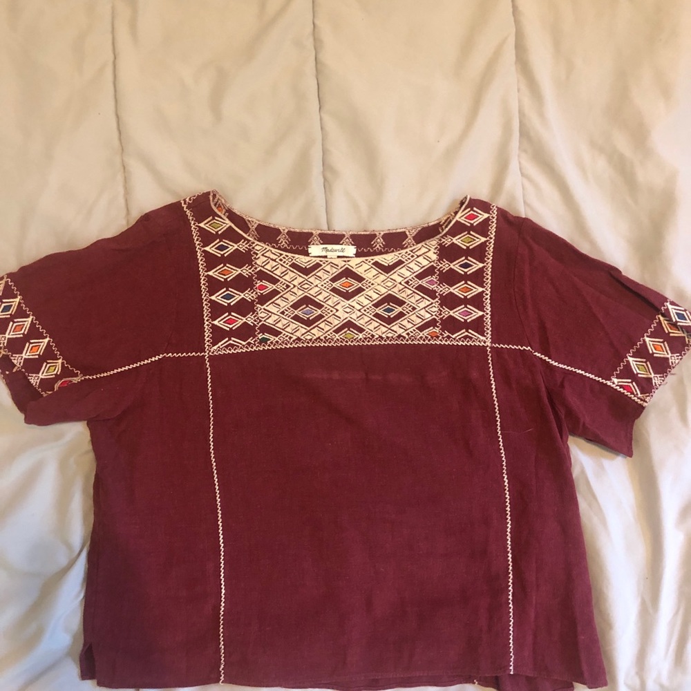 Madewell flowy embroidered top